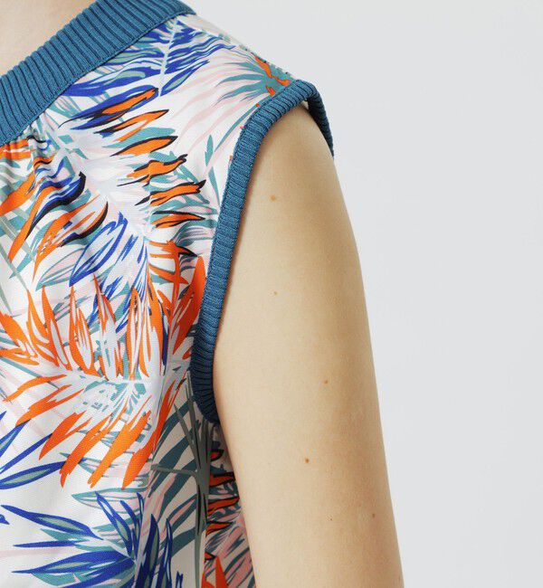  「【手洗い可】リブコンビボタニカルプリントワンピース」|ワンピース|