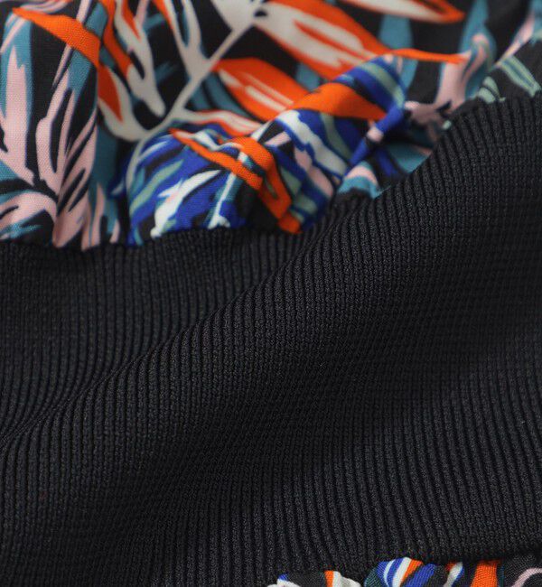  「【手洗い可】リブコンビボタニカルプリントワンピース」|ワンピース|