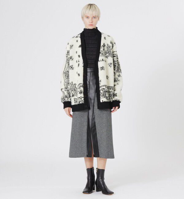  「ペイズリーボアコンビカーデ」|ニット・セーター|