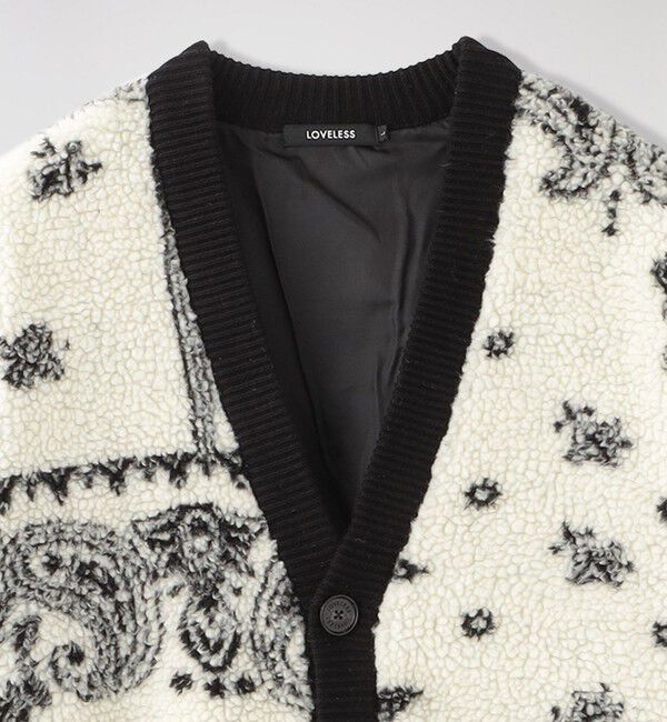  「ペイズリーボアコンビカーデ」|ニット・セーター|