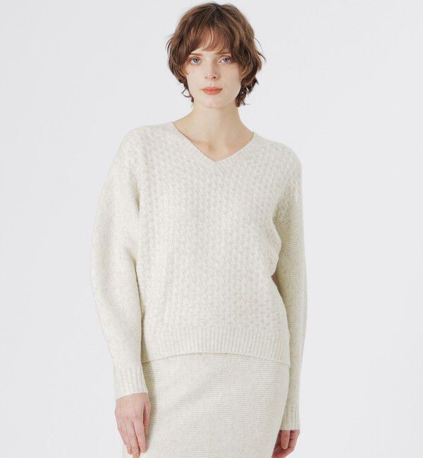  「マシュマロVネックプルオーバー」|ニット・セーター|ホワイト