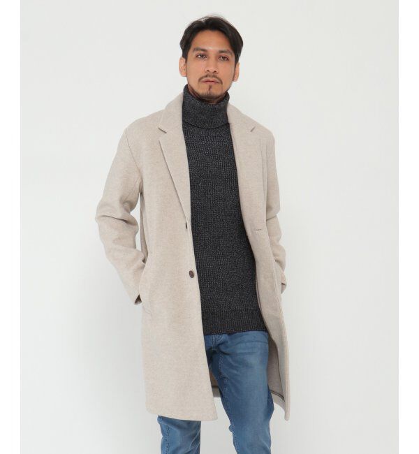 IKKA LOUNGE「メルトンストレッチチェスターコート」|その他|ベージュ