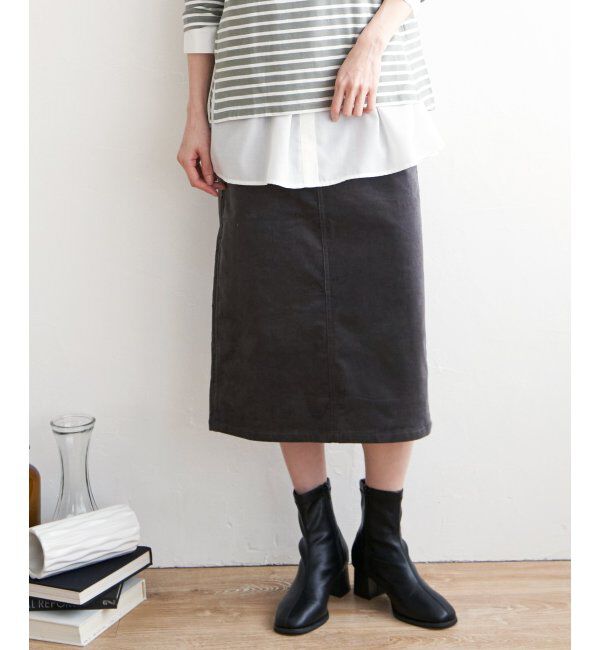 ikka「コーデュロイスカート」|スカート|チャコール