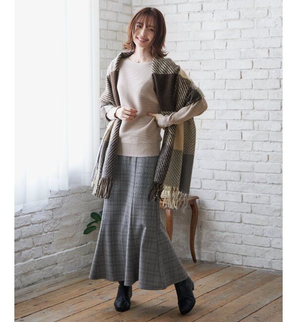 ikka「ブロックチェックマフラー」|マフラー|