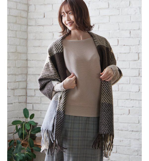 ikka「ブロックチェックマフラー」|マフラー|