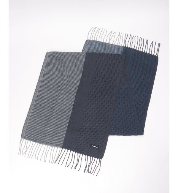 ikka「編み地切替ワイドマフラー」|マフラー|