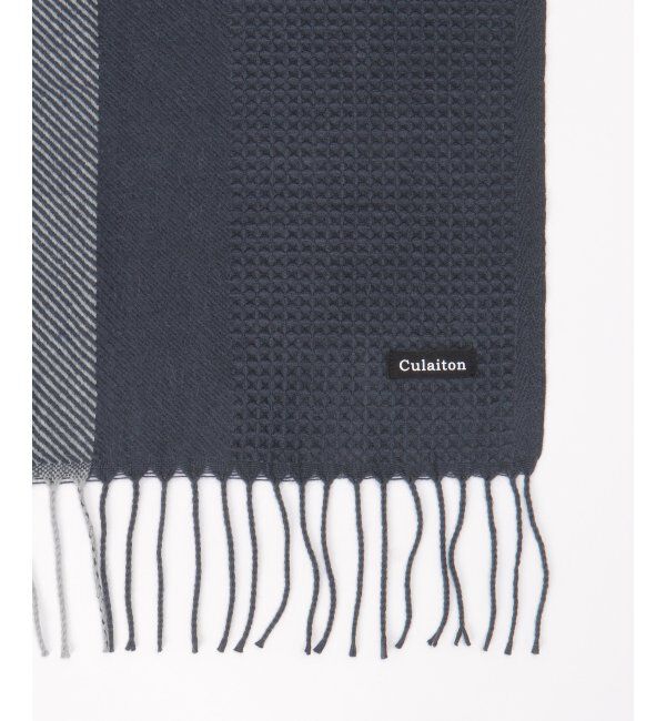 ikka「編み地切替ワイドマフラー」|マフラー|