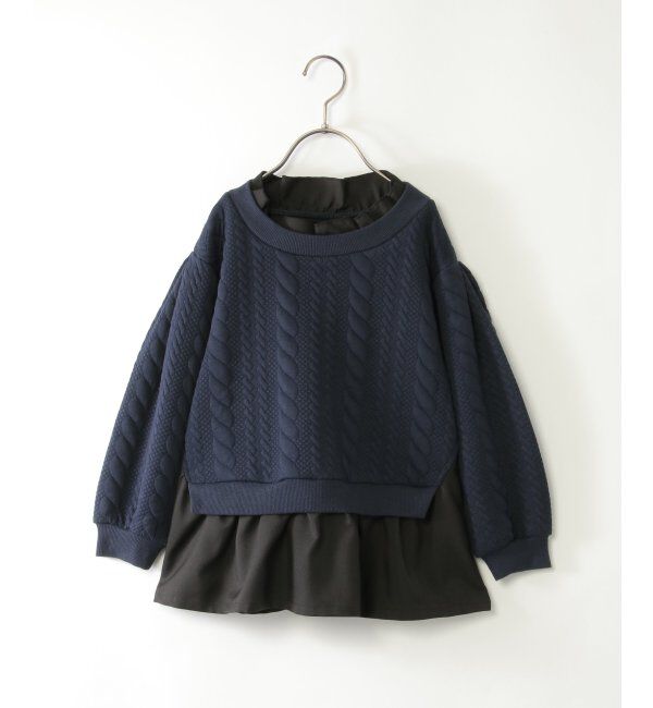 ikka kids「フクレジャカード襟裾フリルプルオーバー（120~160cm）」|Tシャツ・カットソー|