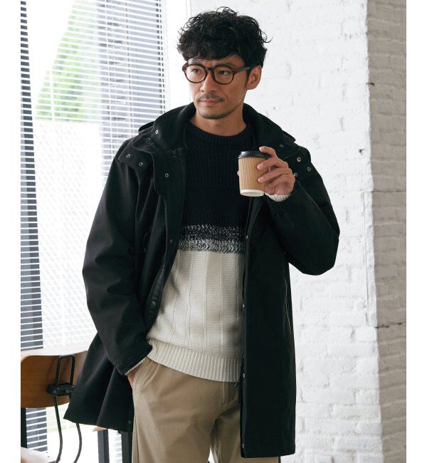 ikka「【撥水】sorona(R) 3WAYロングコート」|その他|ブラック