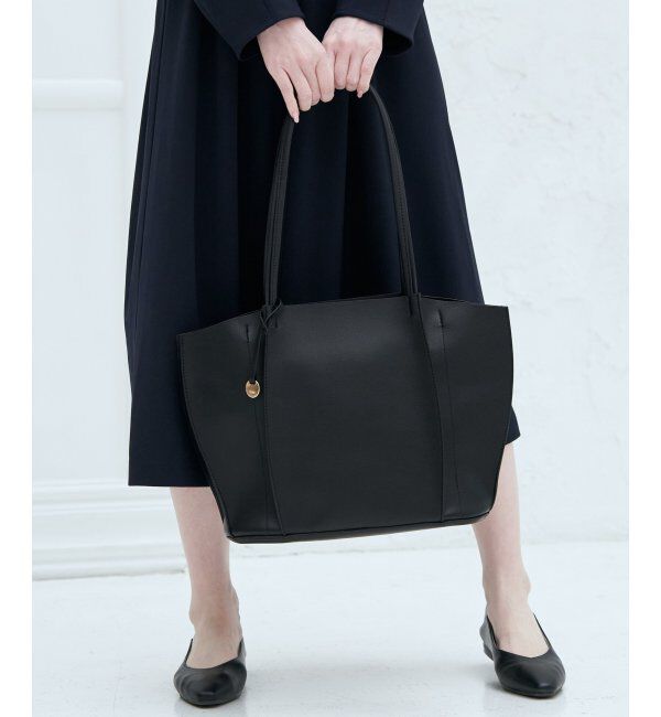 ikka「PUハギ横長トートバッグ」|その他|ブラック