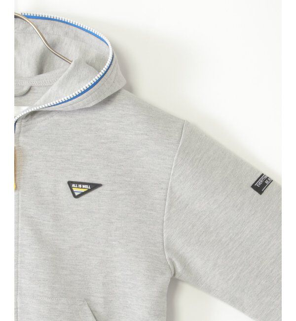 ikka kids「ポンチジップ配色ワッペンパーカー（120~160cm）」|Tシャツ・カットソー|