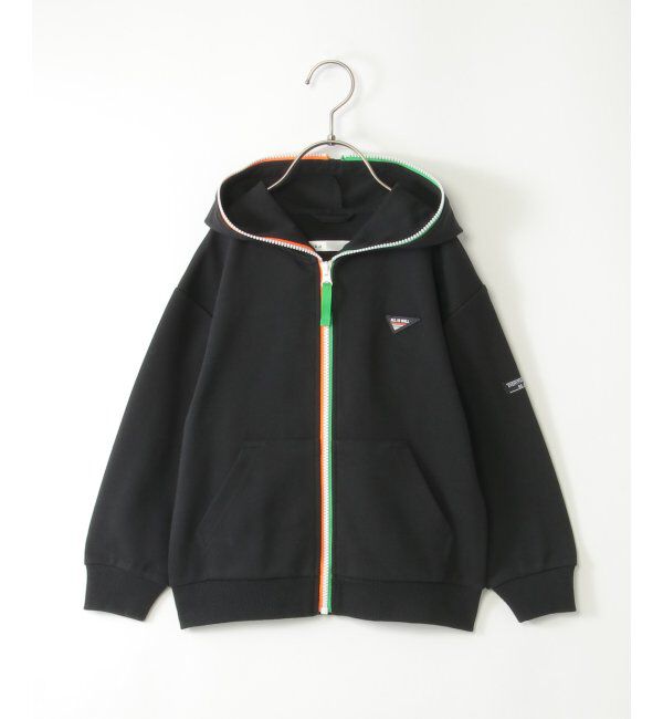 ikka kids「ポンチジップ配色ワッペンパーカー（120~160cm）」|Tシャツ・カットソー|