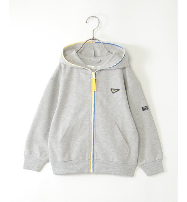 ikka kids「ポンチジップ配色ワッペンパーカー（120~160cm）」|Tシャツ・カットソー|モクグレー