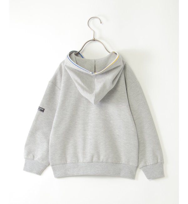 ikka kids「ポンチジップ配色ワッペンパーカー（120~160cm）」|Tシャツ・カットソー|