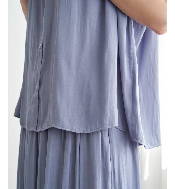 ikka「【セットアップ対応】カッセンギャザーフレンチ袖ブラウス」|シャツ・ブラウス|