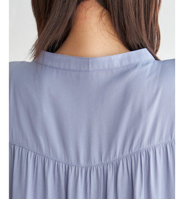 ikka「【セットアップ対応】カッセンギャザーフレンチ袖ブラウス」|シャツ・ブラウス|