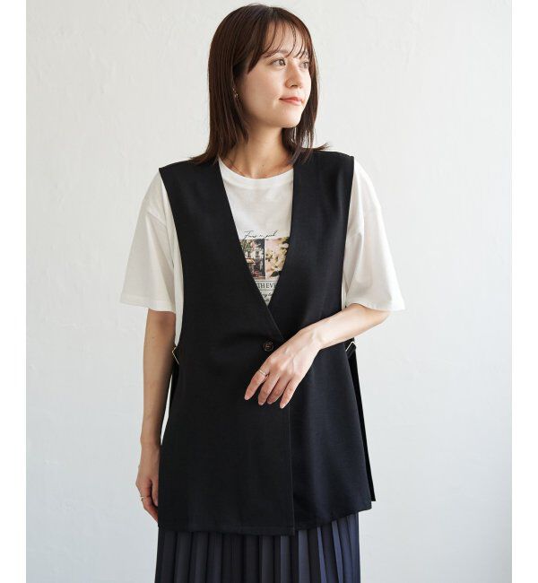 ikka「ドライタッチサイドスリットジレ」|ダウンベスト・ベスト|