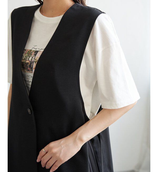 ikka「ドライタッチサイドスリットジレ」|ダウンベスト・ベスト|