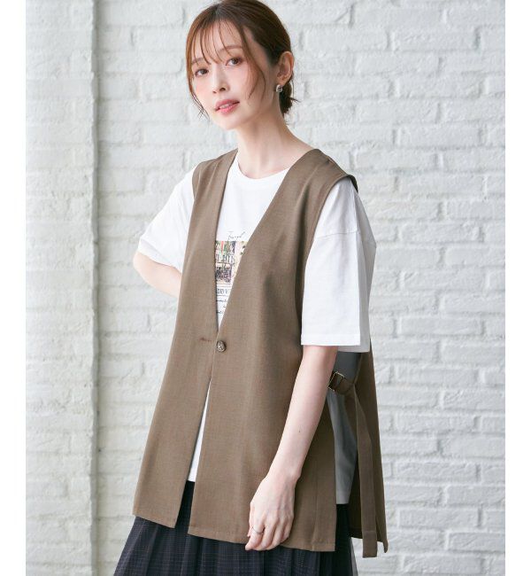ikka「ドライタッチサイドスリットジレ」|ダウンベスト・ベスト|