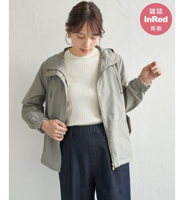 ikka「ピケライトマウンテンパーカ」|ブルゾン・スタジャン|ライトグリーン