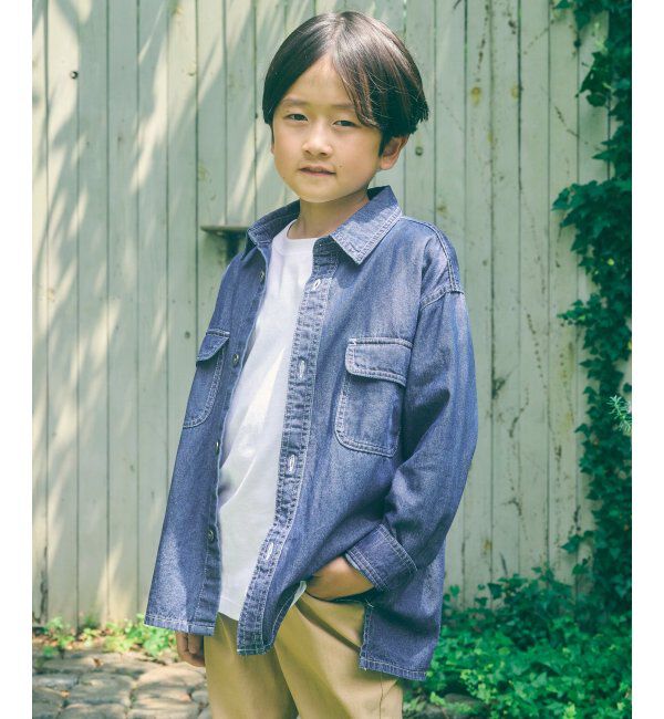 ikka kids「【親子コーデ】フェイクスエード／デニムシャウター（110~160cm）」|シャツ・ブラウス|