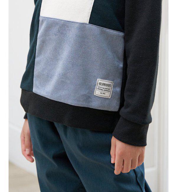 ikka kids「【親子コーデ】フェイクスエードブロックスプルオーバー（120~160cm）」|Tシャツ・カットソー|