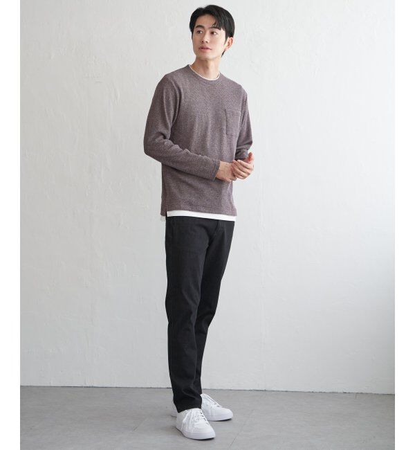 ikka「メランジワッフルポケフェイクロンＴ」|Tシャツ・カットソー|