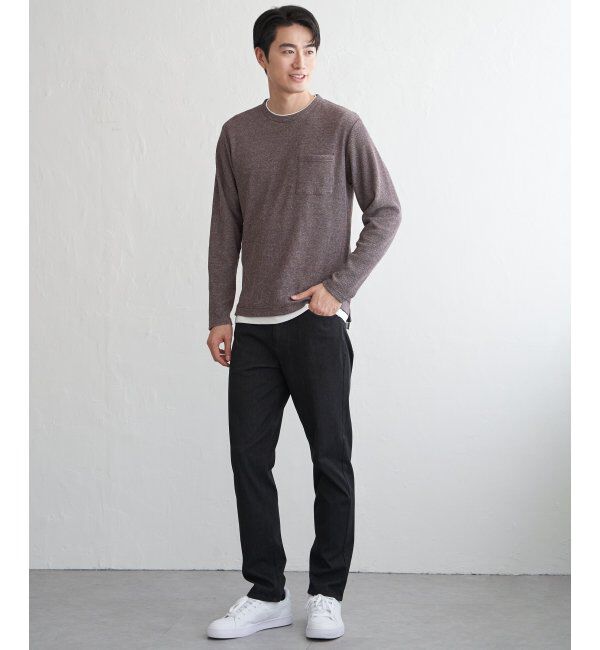 ikka「メランジワッフルポケフェイクロンＴ」|Tシャツ・カットソー|