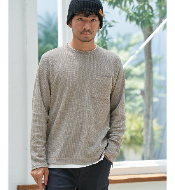 ikka「メランジワッフルポケフェイクロンＴ」|Tシャツ・カットソー|