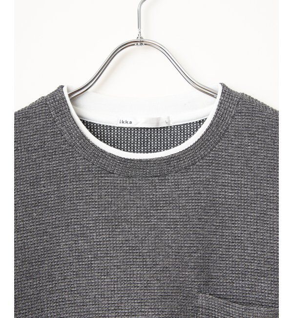 ikka「メランジワッフルポケフェイクロンＴ」|Tシャツ・カットソー|
