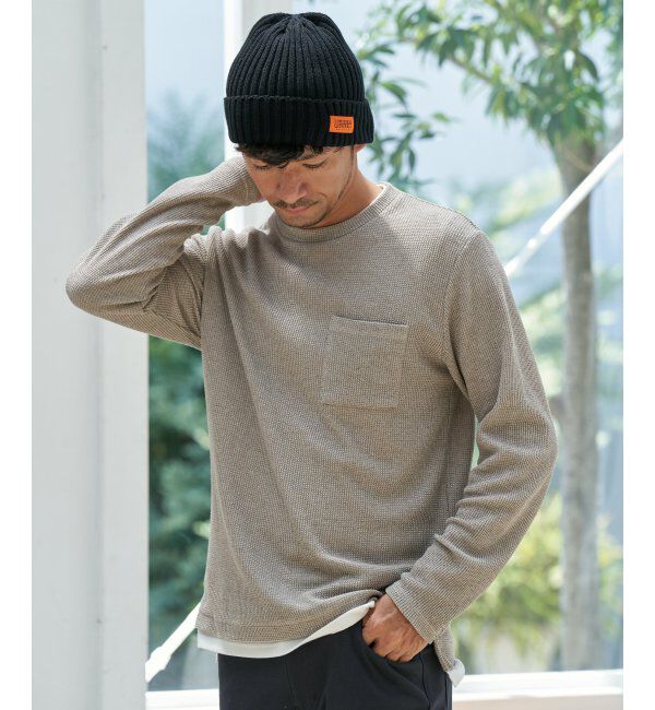 ikka「メランジワッフルポケフェイクロンＴ」|Tシャツ・カットソー|