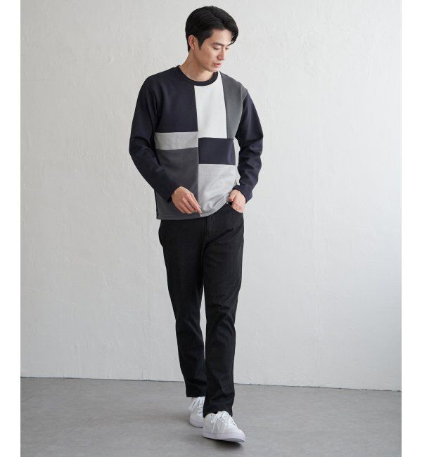 ikka「ブロックスダンボールクルーネック」|パーカー|