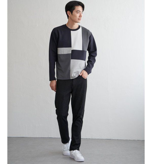 ikka「ブロックスダンボールクルーネック」|パーカー|