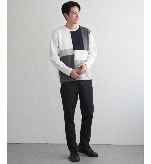 ikka「ブロックスダンボールクルーネック」|パーカー|