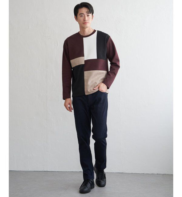 ikka「ブロックスダンボールクルーネック」|パーカー|