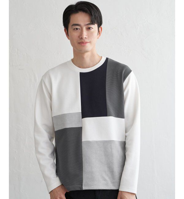 ikka「ブロックスダンボールクルーネック」|パーカー|