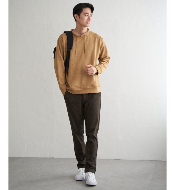 ikka「GOKU楽スエードジップルーイカラー」|パーカー|