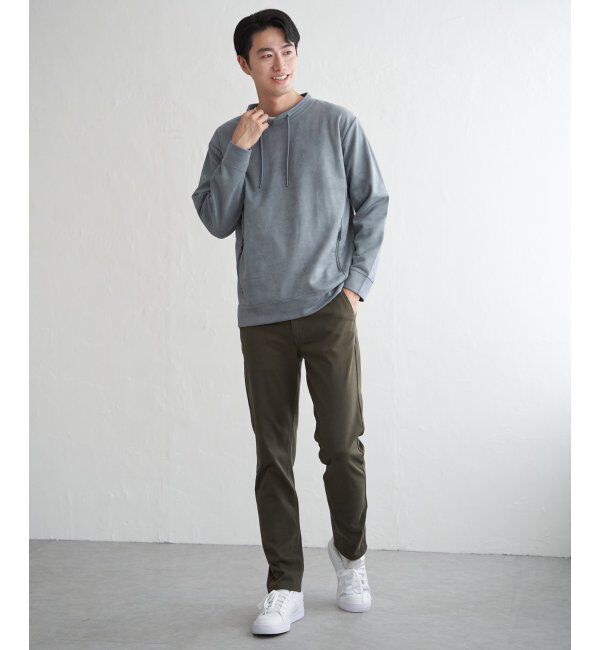 ikka「GOKU楽スエードジップルーイカラー」|パーカー|