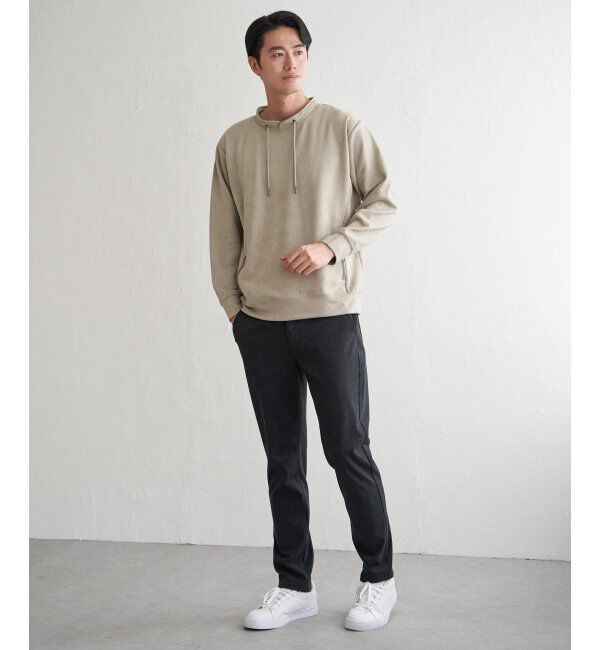 ikka「GOKU楽スエードジップルーイカラー」|パーカー|