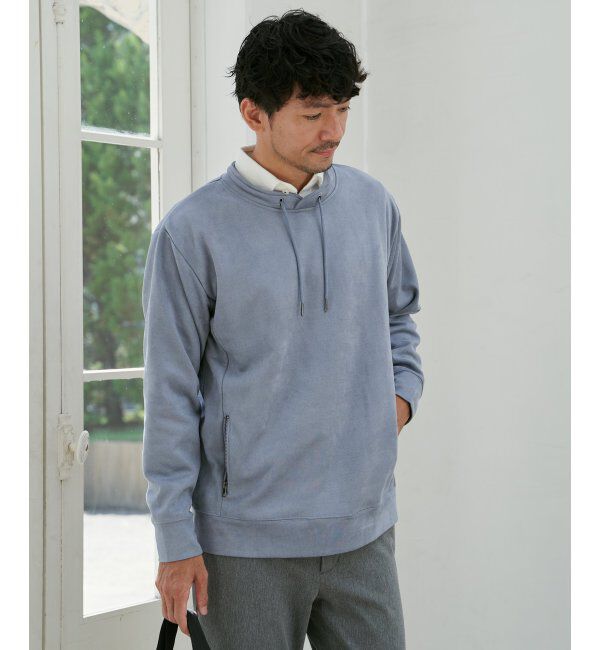 ikka「GOKU楽スエードジップルーイカラー」|パーカー|