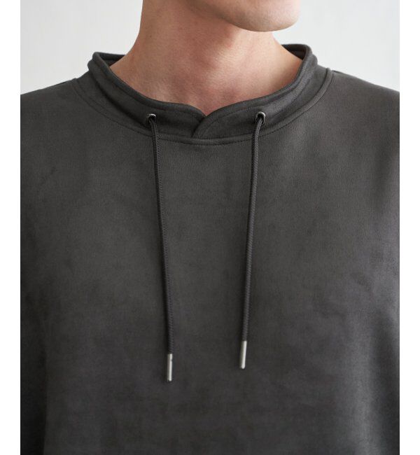 ikka「GOKU楽スエードジップルーイカラー」|パーカー|