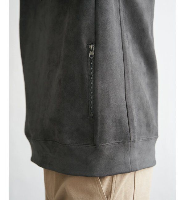 ikka「GOKU楽スエードジップルーイカラー」|パーカー|