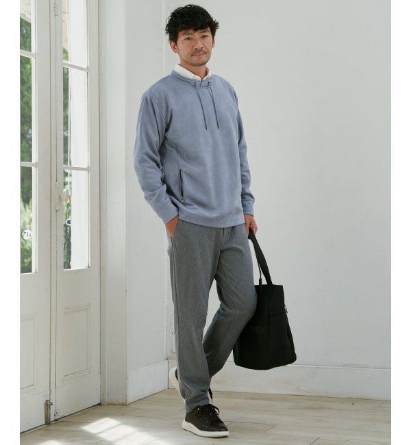 ikka「GOKU楽スエードジップルーイカラー」|パーカー|