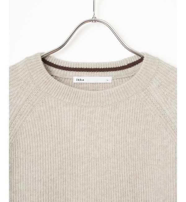 ikka「ウォッシャブル畦クルーネックニット」|プルオーバー|