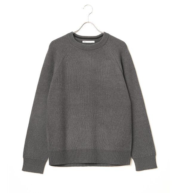 ikka「ウォッシャブル畦クルーネックニット」|プルオーバー|