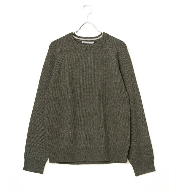 ikka「ウォッシャブル畦クルーネックニット」|プルオーバー|