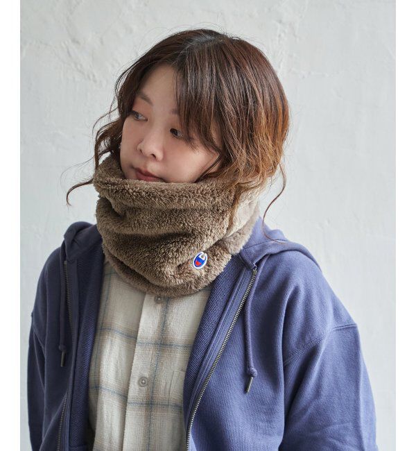 ikka「Champion 2フェイスネックウォーマー」|マフラー|グレージュ