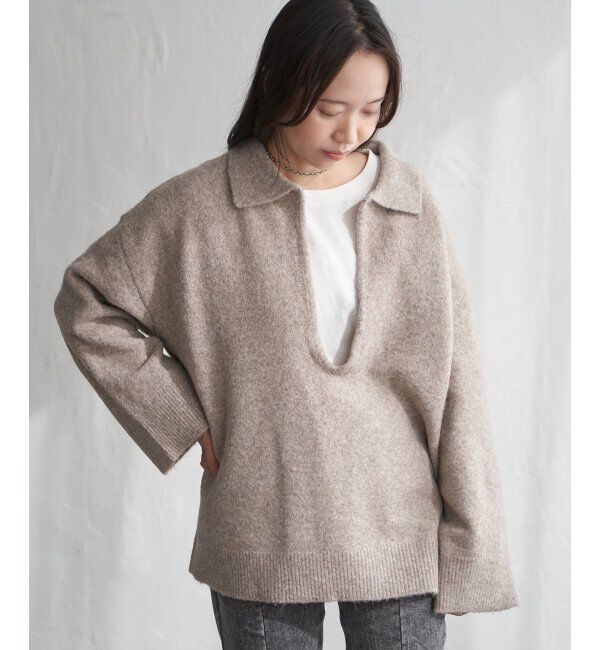 VENCE share style「杢ニットポロニット」|ニット・セーター|