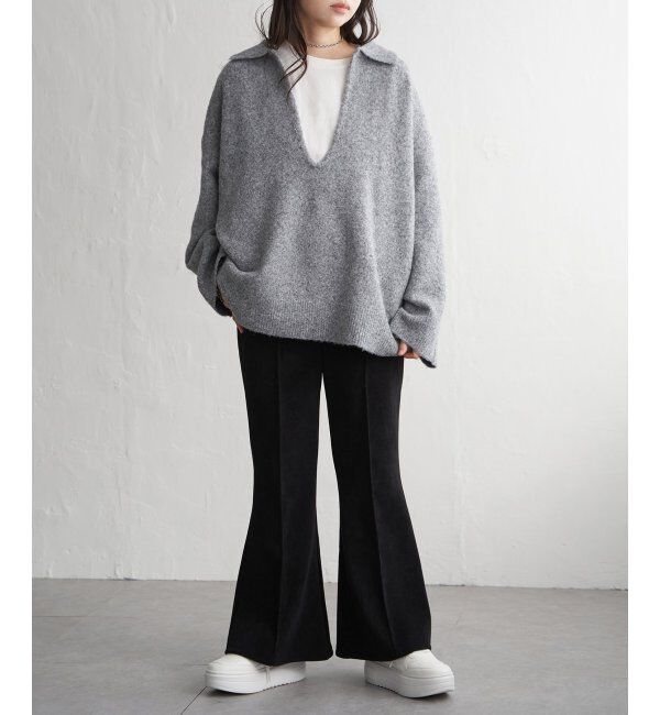 VENCE share style「杢ニットポロニット」|ニット・セーター|