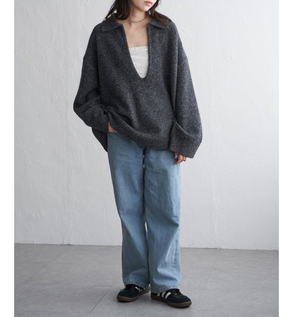 VENCE share style「杢ニットポロニット」|ニット・セーター|